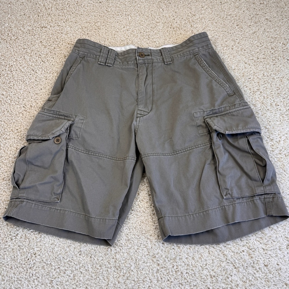 Polo Ralph Lauren Mens 33 Gray Cargo Shorts 10" Inseam Cotton Utility Relaxed